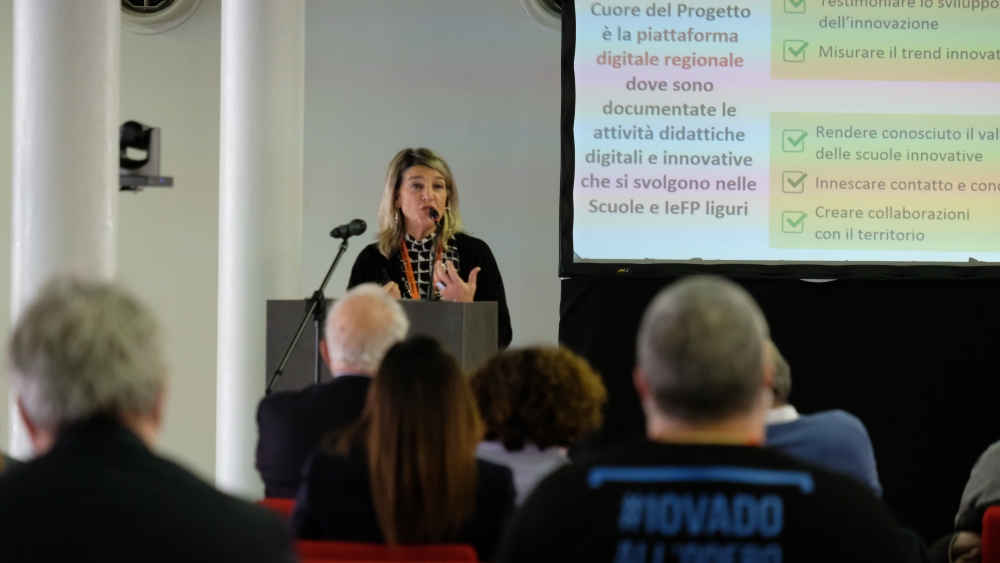 Scuola Digitale Liguria dopo un anno straordinario - PM di Progetto Monica Cavallini durante l'evento di Progetto